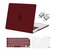 MOSISO Compatible with MacBook Air 15 inch Case 2026-2023 M5 M4 M3 M2 A3448 A3241 A3114 A2941, Scratch Resistant Protective Hard Cover Case &Keyboard Skin&Screen Film&Type C, Burgundy