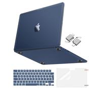 MOSISO Compatible with MacBook Air 15 inch Case 2026-2023, Midnight | 4 in 1 Kit Crack-Resistant Reinforced Coners Guard Hard Shell Cover Compatible with MacBook Air 15 inch Case M5 M4 M3 M2