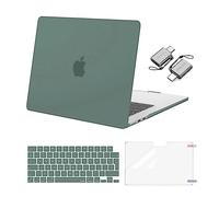 MOSISO Compatible with MacBook Air 15 inch Case 2026 2025-2023 M4 M3 M2 A3241 A3114 A2941, Hard Shell Cover for MacBook Air Case M2 M3 M4 15 &KeyboardSkin&ScreenFilm&Type C Adapter, Emerald Green