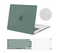MOSISO Compatible with MacBook Air 15 inch Case 2026 2025-2023 M4 M3 M2,Hard Cover Compatible for MacBook Air Case 15 inch A3241 A3114 A2941 Touch ID &KeyboardSkin&ScreenFilm&Coaster, Emerald Green