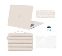 MOSISO Compatible with MacBook Air 15 inch Case 2026 2025-2023 M5 M4 M3 M2 A3448 A3241 A3114 A2941 Touch ID, Hard Shell Cover &Puffy Sleeve Bag&Keyboard Skin&Webcam Cover&Screen Film, Sand