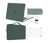 MOSISO Compatible with MacBook Air 15 inch Case M4 M3 M2 2025 2024 2023 A3241 A3114 A2941 Chip with Touch ID, Plastic Hard Shell&Sleeve Bag&Keyboard Skin&Screen Protector&Webcam Cover, Emerald Green