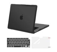MOSISO Compatible with MacBook Air 15 inch Case M4 M3 M2 2025 2024 2023 A3241 A3114 A2941 Touch ID, Soft TPU Bumper Anti-scratch&Anti-Fingerprint Hard Shell Cover&Keyboard Cover&Screen Film, Black