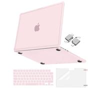 MOSISO Compatible with MacBook Air 15 inch Case M5 2026 M4 M3 M2 2025-2023 A3448 A3241 A3114 A2941, 4 in 1 Kit Crack-Resistant Reinforced Coners Guard Hard Shell Cover, Pink