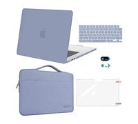 MOSISO Compatible with MacBook Air 15 inch Case M5 M4 M3 M2 2026 2025-2023 A3448 A3241 A3114 A2941 Chip, Protective Hard Shell&Sleeve Bag&Keyboard Skin&Screen Protector&Webcam Cover, Lavender Gray