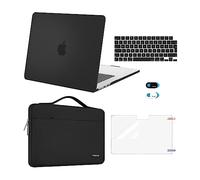 MOSISO Compatible with MacBook Air 15 inch Case M5 M4 M3 M2 2026 2025-2023 A3448 A3241 A3114 A2941 Chip, Protective Hard Shell&Sleeve Bag&Keyboard Skin&Screen Protector&Webcam Cover, Black
