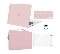 MOSISO Compatible with MacBook Air 15 inch Case M5 M4 M3 M2 2026 2025-2023 A3448 A3241 A3114 A2941 Chip, Protective Hard Shell&Sleeve Bag&Keyboard Skin&Screen Protector&Webcam Cover, Baby Pink