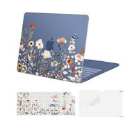 MOSISO Compatible with MacBook Neo 13 inch Case 2026 Release A3404 with A18 Pro Chip, Garden Flowers Scratches-Resistant Protective Hard Shell Case&Keyboard Cover Skin&Screen Protector, Indigo