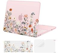 MOSISO Compatible with MacBook Neo 13 inch Case 2026 Release A3404 with A18 Pro Chip, Garden Flowers Scratches-Resistant Protective Hard Shell Case&Keyboard Cover Skin&Screen Protector, Blush