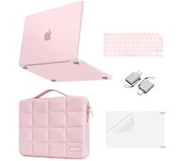 MOSISO Compatible with MacBook Neo Case 13 inch 2026 A3404, Seamlessly Closes Scratches, Fingerprints Resistant Hard Shell with Sixteen Grid Puffy Bag,Keyboard Skin,Type C and Screen Film, Blush