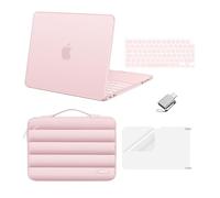 MOSISO Compatible with MacBook Neo Case 13 inch Laptop with A18 Pro chip 2026 A3404, 5 in 1 Scratch-Resistant Hard Shell, Puffy Sleeve Bag, Keyboard Skin, Screen Protector and Type C, Blush
