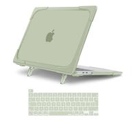 MOSISO Compatible with MacBook Pro 13 inch Case 2025, 2024-2020 M2 M1 A2338 A2289 A2251,Heavy Duty Hard Shell Cover Compatible for MacBook Pro Case M2 M1 13 Fold Kickstand &KeyboardCover, Sage Green