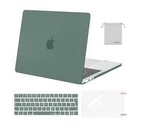 MOSISO Compatible with MacBook Pro 13 inch Case M2 M1 2025 2024-2016 A2338 A2289 A2251 A2159 A1989 A1706 A1708, Plastic Hard Shell Cover &Keyboard Skin&Screen Film&Pouch, Midnight Green
