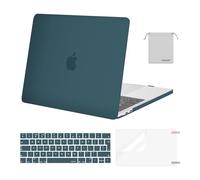 MOSISO Compatible with MacBook Pro 13 inch Case M2 M1 2025 2024-2016 A2338 A2289 A2251 A2159 A1989 A1706 A1708, Plastic Hard Shell Cover &Keyboard Skin&Screen Film&Pouch, Deep Teal