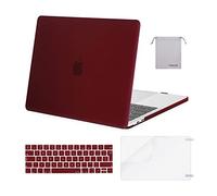 MOSISO Compatible with MacBook Pro 13 inch Case M2 M1 2025 2024-2016 A2338 A2289 A2251 A2159 A1989 A1706 A1708, Plastic Hard Shell Cover &Keyboard Skin&Screen Film&Pouch, Marsala Red