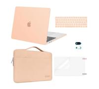 MOSISO Compatible with MacBook Pro 13 inch Case M2 M1 2025 2024 2023-2016 A2338 A2289 A2251 A2159 A1989 A1706 A1708, Hard Shell Cover&Bag&Keyboard Skin&Webcam Cover&Screen Protector, Pastel Orange