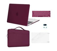 MOSISO Compatible with MacBook Pro 13 inch Case M2 M1 2025 2024 2023-2016 A2338 A2289 A2251 A2159 A1989 A1706 A1708, Hard Shell Cover&Bag&Keyboard Skin&Webcam Cover&Screen Protector, Marsala Red