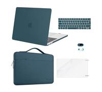 MOSISO Compatible with MacBook Pro 13 inch Case M2 M1 2025 2024 2023-2016 A2338 A2289 A2251 A2159 A1989 A1706 A1708, Hard Shell Cover&Bag&Keyboard Skin&Webcam Cover&Screen Protector, Deep Teal