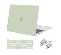 MOSISO Compatible with MacBook Pro 13 inch Case M2 M1 2025, 2024, 2023, 2022-2016 A2338 A2251 A2289 A2159 A1989 A1708 A1706, Hard Shell Cover &Keyboard Skin&Type C Adapter 2 Pack, Sage Green