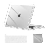 MOSISO Compatible with MacBook Pro 13 inch Case M2 M1 2025 2024 2023 2022-2016 A2338 A2289 A2251 A2159 A1989 A1706 A1708, Plastic Hard Shell Cover & Keyboard Skin & Wipe Cloth, Crystal Clear