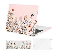 MOSISO Compatible with MacBook Pro 13 inch Case M2 M1 2025 2024 2023 2022-2016 A2338 A2289 A2251 A2159 A1989 A1706 A1708, Garden Flowers Hard Shell Cover &Keyboard Skin&Screen Protector, Pink
