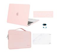 MOSISO Compatible with MacBook Pro 13 inch Case M2 M1 2026 2025 2024-2016 A2338 A2289 A2251 A2159 A1989 A1706 A1708, Hard Shell Cover&Bag&Keyboard Skin&Webcam Cover&Screen Protector, Chalk Pink