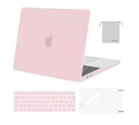 MOSISO Compatible with MacBook Pro 13 inch Case M2 M1 2026 2025 2024 2023-2016 A2338 A2289 A2251 A2159 A1989 A1706 A1708, Plastic Hard Shell Cover &Keyboard Skin&Screen Film&Pouch, Rose Quartz