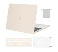 MOSISO Compatible with MacBook Pro 13 inch Case M2 M1 2026 2025 2024 2023-2016 A2338 A2289 A2251 A2159 A1989 A1706 A1708, Plastic Hard Shell Cover &Keyboard Skin&Screen Film&Pouch, Beige