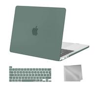 MOSISO Compatible with MacBook Pro 13 inch Case M2 M1 2026 2025 2024 2023 2022-2016 A2338 A2289 A2251 A2159 A1989 A1706 A1708, Plastic Hard Shell Cover & Keyboard Skin & Wipe Cloth, Midnight Green