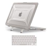 MOSISO Compatible with MacBook Pro 14 inch Case 2025-2021 M5 M4 M3 M2 M1 A3112 A3434 A3185 A3401 A2918 A2992 A2779 A2442,Honeycomb TPU Bumper Hard Shell Cover Fold Kickstand&KeyboardSkin, Khaki