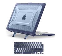 MOSISO Compatible with MacBook Pro 14 inch Case 2025-2021 M5 M4 M3 M2 M1 A3434 A3112 A3185 A3401 A2918 A2992 A2779 A2442,Honeycomb TPU Bumper Hard Shell Cover Fold Kickstand&KeyboardSkin, Navy Blue