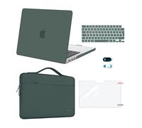 MOSISO Compatible with MacBook Pro 14 inch Case 2025-2021 M5 M4 M3 M2 M1 A3434 A3112 A3185 A3401 A2918 A2992 A2779 A2442, Hard Shell&Sleeve Bag&Keyboard Skin&Screen Film&Webcam Cover, Emerald Green