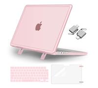 MOSISO Compatible with MacBook Pro 14 inch Case 2025 2024-2021 M4 M3 M2 M1 A3112 A3185 A3401 A2918 A2992 A2779 A2442, Heavy Duty Hard Cover Fold Kickstand&KeyboardSkin&ScreenFilm&Type C, Pink