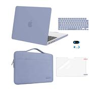 MOSISO Compatible with MacBook Pro 14 inch Case 2025 2024-2021 M4 M3 M2 M1 A3112 A3185 A3401 A2918 A2992 A2779 A2442, Hard Shell Cover&Sleeve Bag&Keyboard Skin&Screen Film&Webcam Cover, Lavender Gray