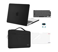MOSISO Compatible with MacBook Pro 14 inch Case 2025 2024-2021 M4 M3 M2 M1 A3112 A3185 A3401 A2918 A2992 A2779 A2442, Hard Shell Cover&Sleeve Bag&Keyboard Skin&Screen Film&Webcam Cover, Black