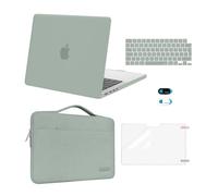MOSISO Compatible with MacBook Pro 14 inch Case 2026-2021 M5 M4-M1 A3427 A3426 A3434 A3112 A3185 A3401 A2918 A2992 A2779, Hard Shell&Sleeve Bag&Keyboard Skin&Screen Film&Webcam Cover, Antique Green