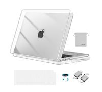 MOSISO Compatible with MacBook Pro 14 inch Case 2026-2021 M5 M4-M1 A3427 A3426 A3434 A3112 A3185 A3401 A2918 A2992 A2779 A2442, Hard Shell Cover&Keyboard Cover&Pouch&Webcam Cover&Type C, Crystal Clear