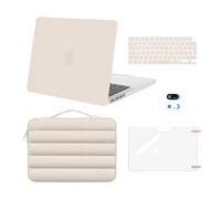 MOSISO Compatible with MacBook Pro 14 inch Case 2026-2021 M5 M4-M1 A3427 A3426 A3434 A3112 A3185 A3401 A2918 A2992 A2779, Hard Shell Cover &Puffy Bag&KeyboardSkin&WebcamCover&ScreenFilm, Sand