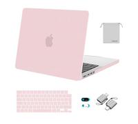 MOSISO Compatible with MacBook Pro 14 inch Case 2026-2021 M5 M4-M1 A3427 A3426 A3434 A3112 A3185 A3401 A2918 A2992 A2779 A2442, Hard Shell Cover&Keyboard Cover&Pouch&Webcam Cover&Type C, Rose Quartz