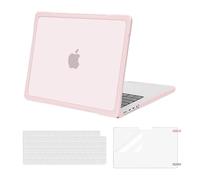 MOSISO Compatible with MacBook Pro 14 inch Case 2026-2021 M5 M4 M3 M2 M1 A3434 A3112 A3185 A3401 A2918 A2992 A2779 A2442, Soft TPU Bumper Anti-scratch Hard Shell&KeyboardCover&ScreenFilm, Chalk Pink