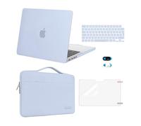 MOSISO Compatible with MacBook Pro 14 inch Case 2026-2021 M5 M4 M3 M2 M1 A3434 A3112 A3185 A3401 A2918 A2992 A2779 A2442, Hard Shell&Sleeve Bag&Keyboard Skin&Screen Film&Webcam Cover, Pastel Blue