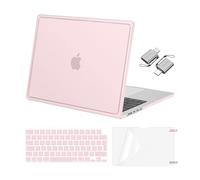 MOSISO Compatible with MacBook Pro 14 inch Case M5 M4 M3 M2 M1 2026-2021 A3427 A3426 A3434 A3112 A3185 A3401 A2918 A2992,4 in 1 Kit Crack-Resistant Reinforced Coners Guard Hard Shell Cover, Pink