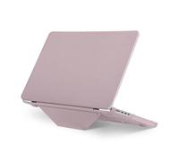 MOSISO Compatible with MacBook Pro 14 inch Case M5 M4 M3 M2 M1 2026 2025-2021 A3427 A3426 A3434 A3112 A3185 A3401 A2918 A2992 A2779 A2442, PU Leather Coated Hard Shell with Fold Kickstand, Pink