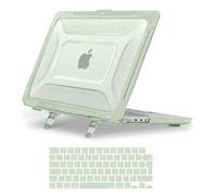 MOSISO Compatible with MacBook Pro 16 inch Case 2026-2021 M5 M4 M3 M2 M1 A3429 A3428 A3403 A3186 A2991 A2780 A2485,Honeycomb Shockproof TPU Bumper Hard Shell Fold Kickstand &KeyboardSkin, Sage Green