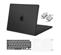 MOSISO Compatible with MacBook Pro 16 inch Case 2026 2025 2024-2022 2021 M4 M3 M2 M1 A3403 A3186 A2991 A2780 A2485, Soft TPU Frame Bumper Hard Case Cover &Keyboard Skin&Screen Film&Type C, Black