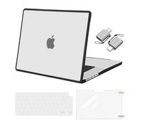 MOSISO Compatible with MacBook Pro 16 inch Case 2026 2025 2024-2022 2021 M4 M3 M2 M1 A3403 A3186 A2991 A2780 A2485, Soft TPU Frame Bumper Hard Case Cover &Keyboard Skin&Screen Film&Type C, Translucent