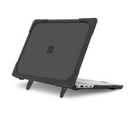 MOSISO Compatible with Microsoft Surface Laptop Case 13.8 inch 2024 Touchscreen 7th Edition 2024 Release Model 2036, Heavy Duty Protective Plastic Hard Shell Case Cover with Fold Kickstand, Black