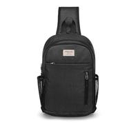 MOSISO Crossbody Sling Bag Sling Backpack for Men Women, 3 Layer Over Shoulder Bag Cross Body Chest Bag Daypack Purse with Front Vertical Pocket for Travel Hiking Casual Commuting, Black