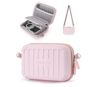 MOSISO Digital Camera Case Compatible with Canon PowerShot ELPH 180/190 / Sony DSCW800/DSCW830, Portable Protective Travel Hard Camera Bag Cover Holder Organizer Bag with Divider&Shoulder Strap, Pink