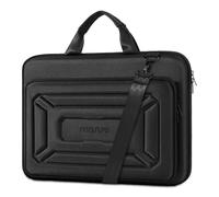 MOSISO Hard Shell Laptop Case for Men Women, 15-16 inch Geometric Splicing Computer Bag Compatible with MacBook HP Dell Lenovo Asus, 15.6 inch Laptop Bag with Front Raised Pocket&Shoulder Strap, Black